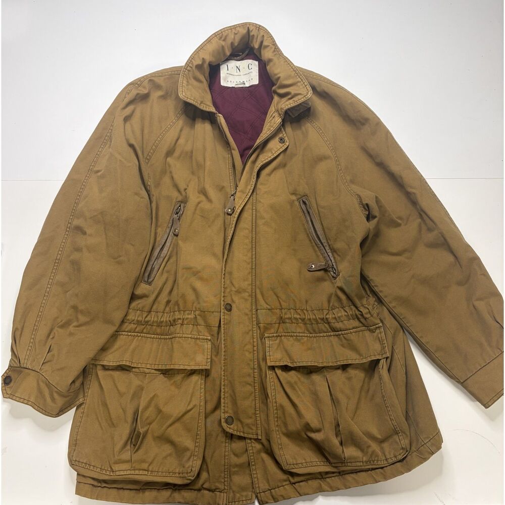 INC International Concepts Tan Zip Up Jacket Men's L.